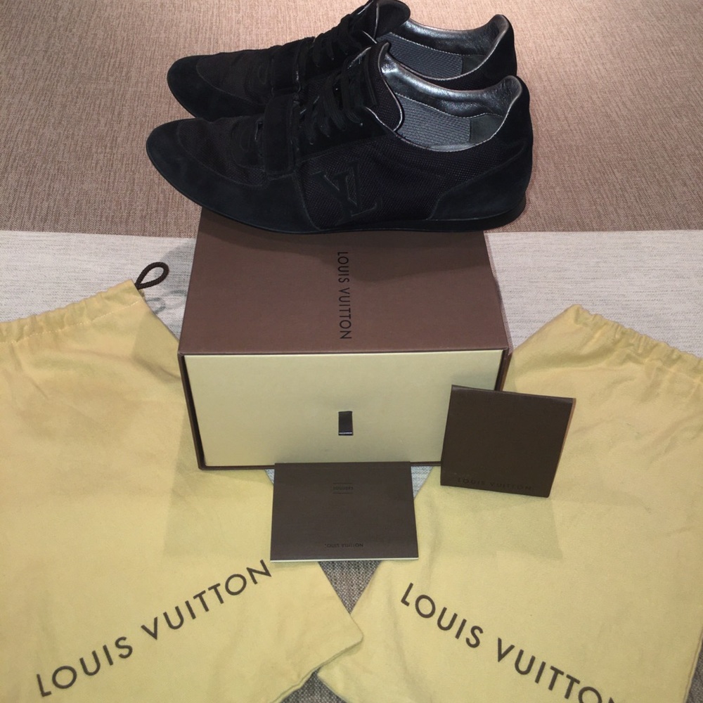 Louis Vuitton Black Suede-trimmed Mesh Initiales